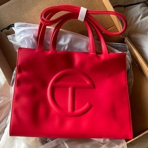 Telfar Red Medium Shopping Bag